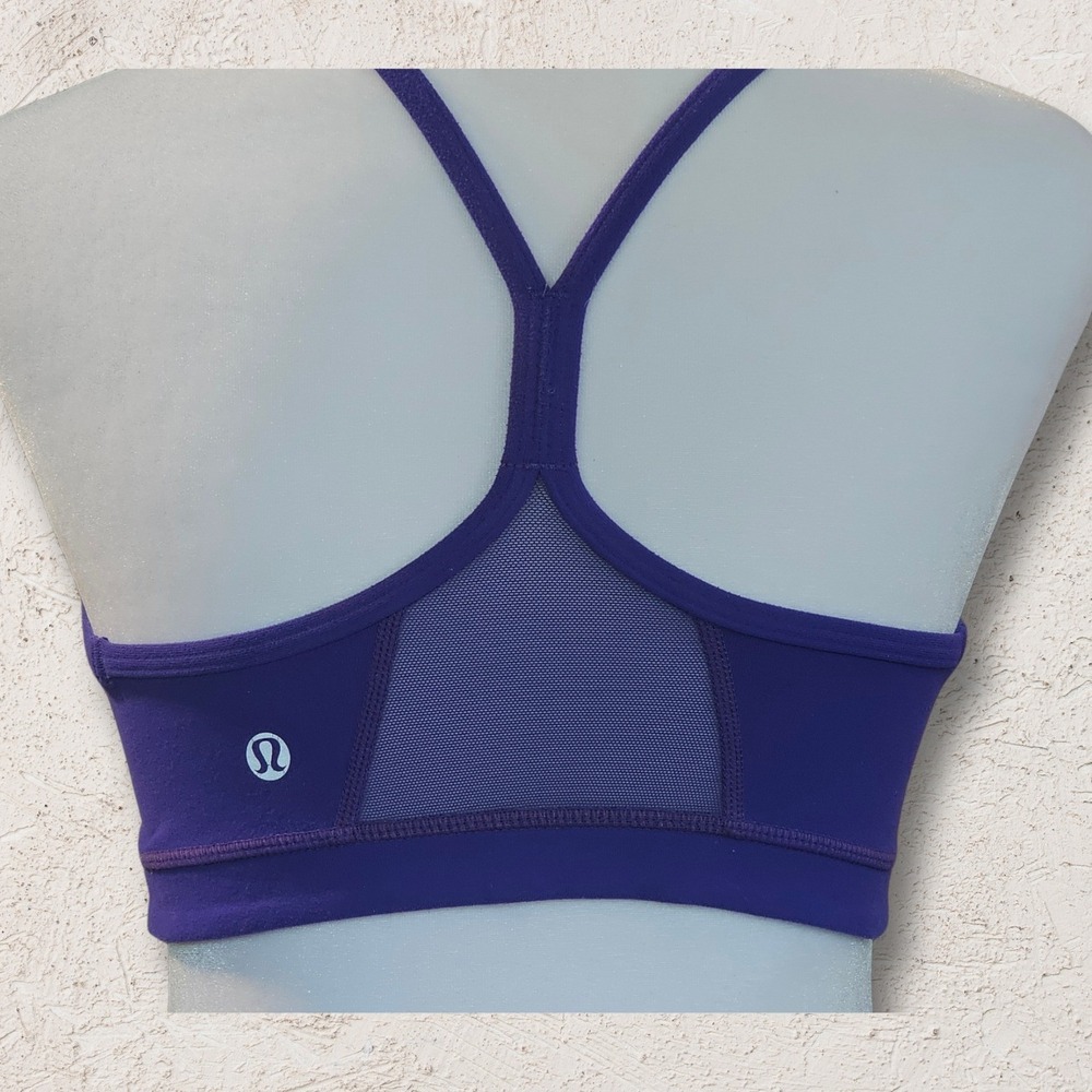 Lululemon Flow Y Bra Women 8 Purple Luon Racerback Light Support Yoga Sport Bra